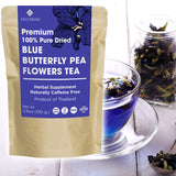 Decorish PREMIUM 100% Pure Blue Dried Butterfly Pea Flower Tea Organic Thai Herbal Non-Caffeine 100g (3.5 oz)