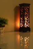 Oriental Bamboo Carved Wood Art Electric Lantern Lights Table Lamp