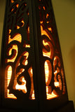 Oriental Bamboo Carved Wood Art Electric Lantern Lights Table Lamp