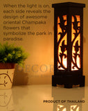 Champaka Bamboo Carved Wood Art Electric Lantern Lights Table Lamp