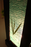 Oriental 12-inch Large Green Bamboo Wood Art Electric Lantern Lights Table Lamp