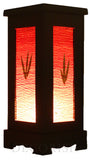 Oriental 12-inch Large Green Bamboo Wood Art Electric Lantern Lights Table Lamp