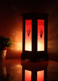 Oriental 12-inch Large Green Bamboo Wood Art Electric Lantern Lights Table Lamp