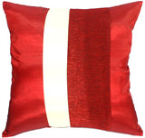 Silk Home Decorative Throw Accent Pillow Cover for Couch Sofa Bed - Double Layers Stripes Design