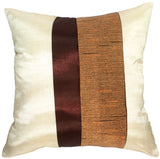 Silk Home Decorative Throw Accent Pillow Cover for Couch Sofa Bed - Double Layers Stripes Design
