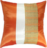 Silk Home Decorative Throw Accent Pillow Cover for Couch Sofa Bed - Double Layers Stripes Design