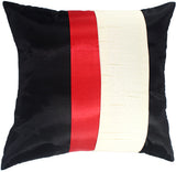 Silk Home Decorative Throw Accent Pillow Cover for Couch Sofa Bed - Double Layers Stripes Design