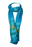 Decorish Women's Thai Elephants Silk Scarf Light Blue - New Vintage Collection
