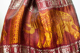 Decorish Women's Thai Elephants Silk Scarf Light Blue - New Vintage Collection