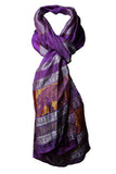 Decorish Women's Thai Elephants Silk Scarf Light Blue - New Vintage Collection