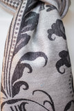 Decorish Women's Elegant Floral Pashmina Scarf -Gray &amp; Black, Gift Idea