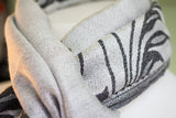 Decorish Women's Elegant Floral Pashmina Scarf -Gray &amp; Black, Gift Idea