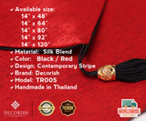 Silk Decorative Table Runner / Bed Runner - Black / Red