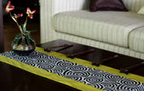 Silk Rectangular Decorative Table Runner / Bed Runner - Asian Spiral