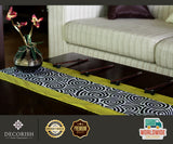 Silk Rectangular Decorative Table Runner / Bed Runner - Asian Spiral