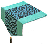 Silk Rectangular Decorative Table Runner / Bed Runner - Asian Spiral