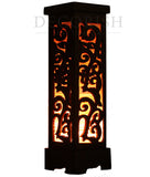Oriental Bamboo Carved Wood Art Electric Lantern Lights Table Lamp