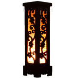 Cherry Blossom Bamboo Carved Wood Art Electric Lantern Lights Table Lamp