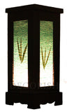 Oriental 12-inch Large Green Bamboo Wood Art Electric Lantern Lights Table Lamp